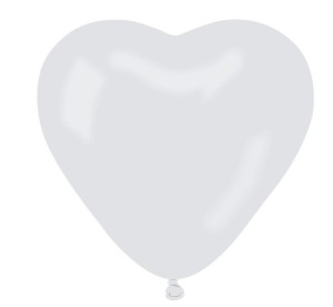 Balony lateksowe o nietypowych kształtach - Balony lateksowe CR białe Serca
