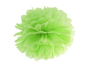 Pompony bibułowe - Pompon bibułowy, zielone jabłuszko / 35 cm
