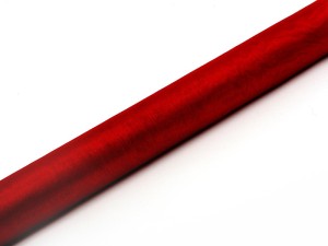 Organzy gładkie - 36 cm - Organza gładka, czerwona / 0,36x9 m