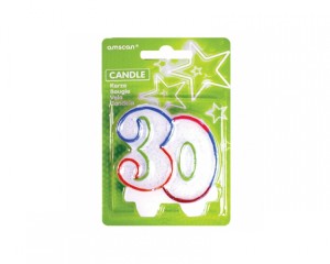 Świeczki cyfry i liczby - Świeczka urodzinowa liczba "30"