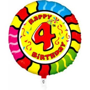 Balony na 4 urodziny - kształty z cyfrą 4