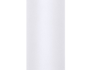 Tiule dekoracyjne 15 cm - Tiul gładki biały / 0,15x9m