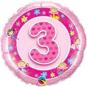 Balony na 3 urodziny - kształty z cyfrą 3