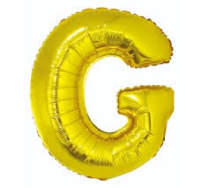 Balony foliowe litery 86 cm - Balon foliowy "Litera G", złota, 85cm