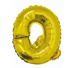 Balony foliowe litery 86 cm - Balon foliowy "Litera Q", złota, 85cm
