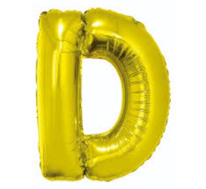 Balony foliowe litery 86 cm - Balon foliowy "Litera D", złota 35cm
