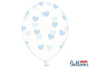 Balony lateksowe w serduszka - Balony lateksowe w niebieskie Serduszka / SB14c-228-099B/6