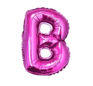 Balony foliowe litery 86 cm - Balon foliowy "Litera B", różowa, 35cm