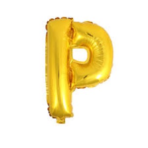 Balony foliowe litery 86 cm - Balon foliowy "Litera P", złota, 85cm