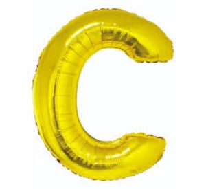 Balony foliowe litery 86 cm - Balon foliowy " Litera C", złota, 85cm