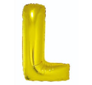 Balony foliowe litery 86 cm - Balon foliowy "Litera L", złota, 85cm