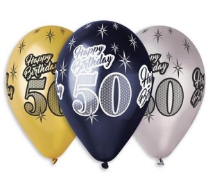 Balony lateksowe na okrągłe urodziny - Balony na 50 urodziny, mix