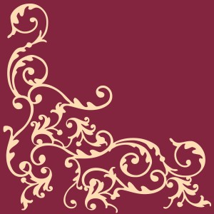 Serwetki flizelinowe ze wzorem - Serwetki flizelinowe wzorzyste "Pomp", kremowo-bordowe / 40x40