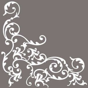 Serwetki flizelinowe ze wzorem - Serwetki flizelinowe wzorzyste "Pomp", biało-srebrne / 40x40