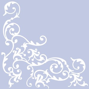 Serwetki flizelinowe ze wzorem - Serwetki flizelinowe wzorzyste "Pomp", biało-niebieskie / 40x40