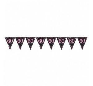 Girlandy cyfry i liczby - girlanda flagi na "60 urodziny" Sparkling Celebration