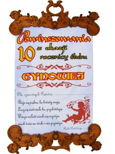 Dyplomy - Dyplom na Rocznicę Ślubu "10 Rocznica Ślubu"