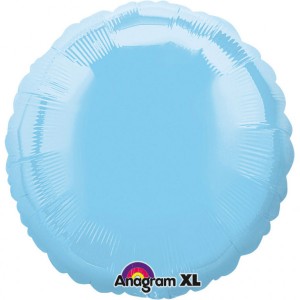 Balony foliowe Okrągłe - Balon foliowy perłowy - Okrągły jasny niebieski(niezapakowany) / 43 cm