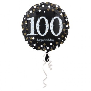Balony foliowe na okrągłe urodziny - Balon foliowy na "100 urodziny" / 43 cm
