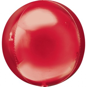 Balony foliowe kule Orbz - Balon foliowy Orbz - Kula czerwona /  38x40 cm