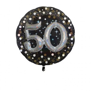 Balony foliowe na okrągłe urodziny - Balon foliowy Multi na "50 urodziny" / 81 cm