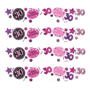 Konfetti cyfry i liczby - Konfetti "30 urodziny" Sparkling Celebration, różowe