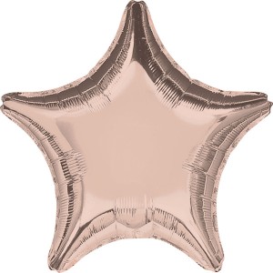 Balony foliowe Gwiazdki - Balon foliowy metalizowany - Gwiazda różowe złoto (niezapakowany)/ 48 cm
