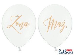 Balony lateksowe z napisami - Balony na wesele lateksowe z nadrukiem "Żona, Mąż" / SB14P-273-008-6