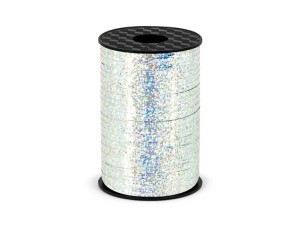 Wstążki plastikowe - Wstążka plastikowa holograficzna, srebrna / 5mx225m