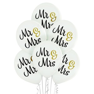 Balony lateksowe z napisami - Balony lateksowe "Mr & Mrs" / 5000313