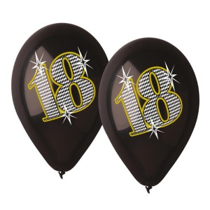 Balony lateksowe cyfry i liczby - Balony lateksowe 18 Urodziny / 5 szt.