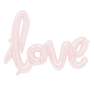 Napisy z balonów foliowych na powietrze - Balon foliowy "Napis LOVE" różowo-złoty 68 cm