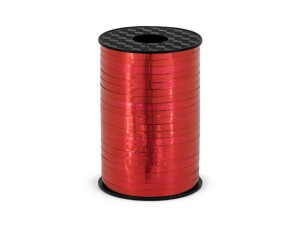 Wstążki plastikowe - Wstążka plastikowa metalizowana, czerwona / 5mmx225m