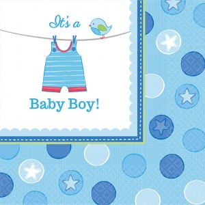 Serwetki papierowe z napisami - Serwetki na Narodziny dziecka "Baby Boy" / 33x33 cm