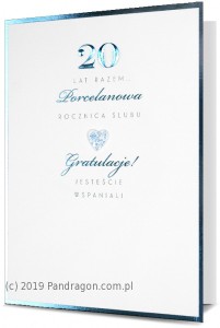 Kartki na Rocznicę Ślubu - Kartka na rocznicę ślubu z okazji "20 Rocznicy Ślubu" / HM100-789