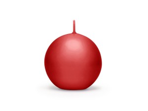 Świeczki kule - Czerwona świeca kula, matowa / 6 cm