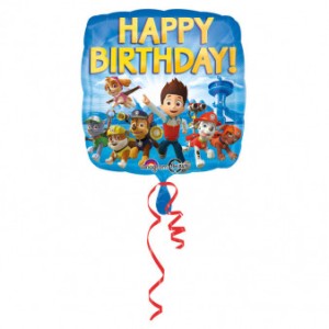 Balony foliowe z bohaterami bajek - Balon foliowy Happy Birthday "Psi Patrol" / 43 cm