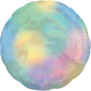 Balony foliowe Okrągłe - Balon foliowy opalizujący "Okrągły", tęczowy pastel (niezapakowany)
