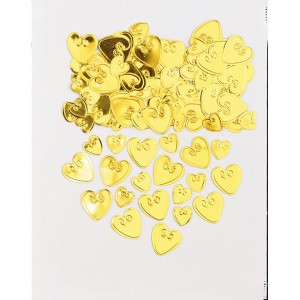 Konfetti kształty - Konfetti metalizowane "Serca", złote / 14 g