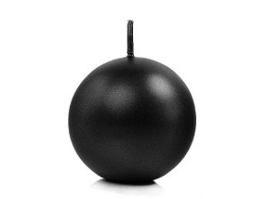 Świeczki kule - Czarna świeca kula, metalizowana / 6 cm