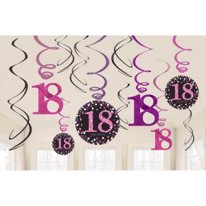 Girlandy cyfry i liczby - Dekoracja wisząca "18-stkę" Sparkling Celebration