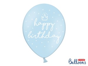 Balony lateksowe z napisami - Balony urodzinowe z napisem "Happy Birthday" / SB14P-244-011-6