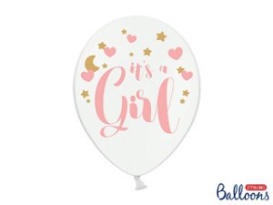 Balony lateksowe z napisami - Balony na Narodziny dziecka lateksowe "It`s a Girl" / SB14P-233-008/6
