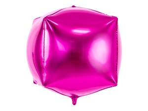 Balony foliowe Cube - Balon foliowy "Sześcian", ciemny róż / 35x35x35 cm