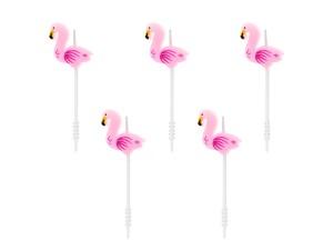 Świeczki kształty - Świeczki urodzinowe na tort "Flamingi" / 3 cm