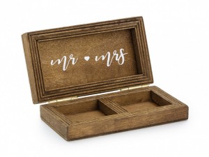 Poduszki pod obrączki - Drewniane pudełko na obrączki / 10x5,5 cm