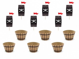 Dekoracje do muffinek - Zestaw do muffinek "Piraci"