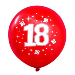 Balony lateksowe cyfry i liczby - Balony na 18 urodziny / BAL7