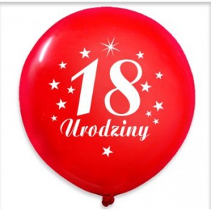 Balony lateksowe cyfry i liczby - Balony na 18 urodziny / BAL12