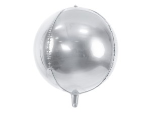 Balony foliowe kule Orbz - Balon foliowy metalizowany "Kula" srebrna / 40cm